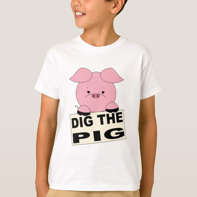 T-shirt Creusez la chemise d'enfants de porc (Devant)