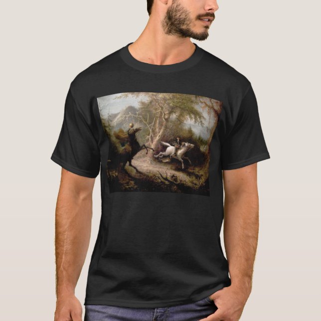 T-shirt creux somnolent d'obscurité de cavalier (Devant)