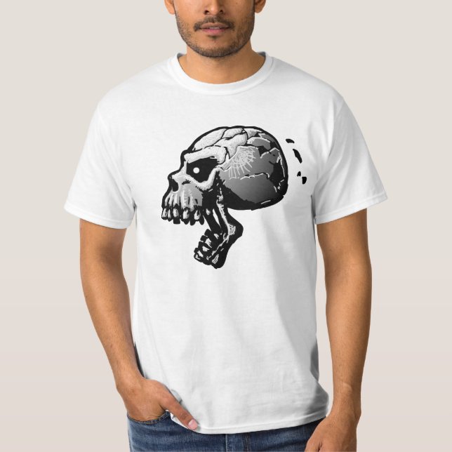 T-shirt criard du crâne B&W (Devant)