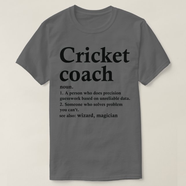 T-shirt Cricket Coach Définition Funky Cricketer Occuppati (Design devant)