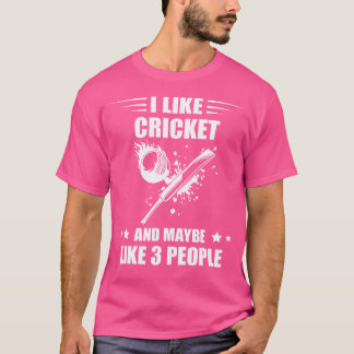 T-shirt Cricket Cricket Peut-être Comme 3 Personnes Batteu