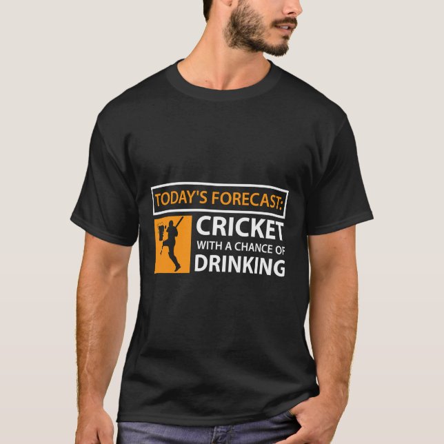 T-shirt Cricket et Bière Drôle Boire Cricket Fa (Devant)
