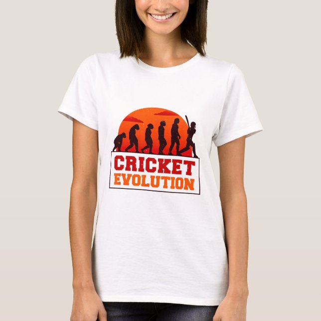 T-shirt Cricket Evolutionn Funny Sport Fan Cricketer Novel (Devant)