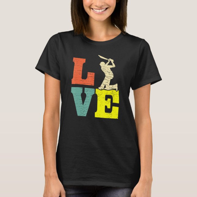 T-shirt Cricket Love Batsman   Cricket Players (Devant)