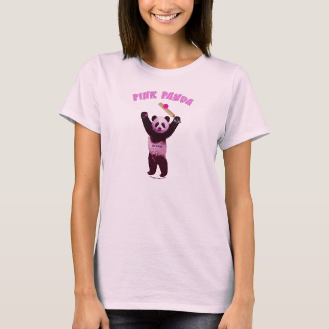 T-shirt Cricket rose de panda (Devant)