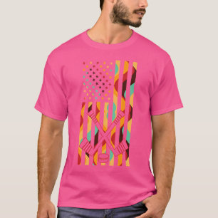 T-shirt Cricket Tie Dye Drapeau américain Cricket Sport