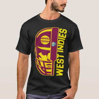 T-shirt Cricket West Indies Fan Casque Ball and Bat Design