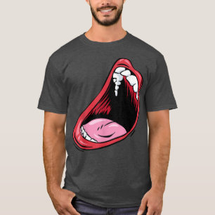 T-shirt Crier Bouche Lazy Costume Halloween Drôle Creep
