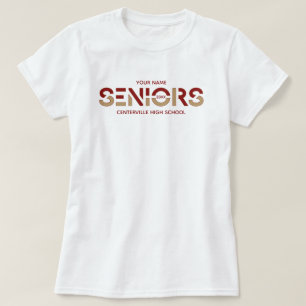 T-shirt Crimson & Or Deux Couleurs Aînés Lettres découpées