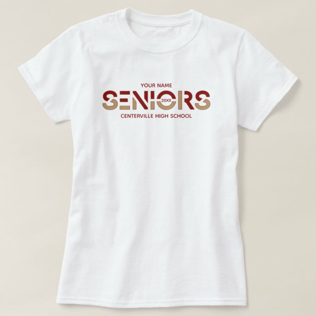 T-shirt Crimson & Or Deux Couleurs Aînés Lettres découpées (Design devant)