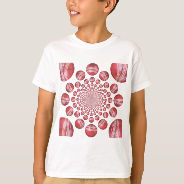 T-shirt Crimson Vortex : Belle Balle de Cricket Rouge (Devant)