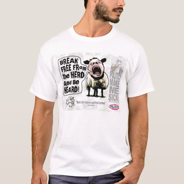T-shirt Cris perçants politiques de Sheople Sheeple de (Devant)