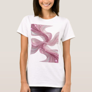 T-shirt Crisp Silver PINK GLITTER WAVES Art de texte 3D