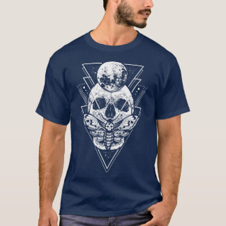 T-shirt Cristal Lune et Mort Lune Mystique Pagan Squelette