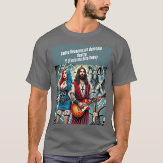 T-shirt Cristo Rockero: Todos Llevamos un Demonio Dentro