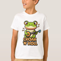 Croak 'N' Roll. Joli Banjo Jouer Caricature De Gre
