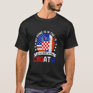 T-shirt Croate American Patriot Heart est de Croatie Fl