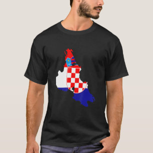 T-shirt Croatia flag in Krk outline Krk