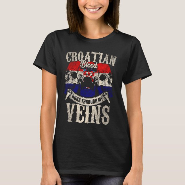 T-shirt Croatian Blood Runs Through My Veins (Devant)