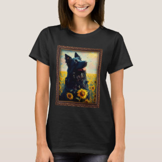 T-shirt Croatian Sheepdog Painting Sunflower Flower Mom Wo