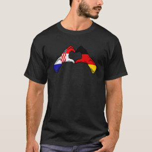 T-shirt Croatie Allemagne Drapeau Croate Allemand Coeur 1