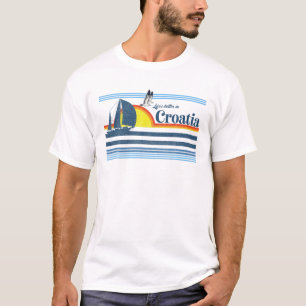 T-shirt Croatie - Beach Retro Les années 70 80S Sailing Bo