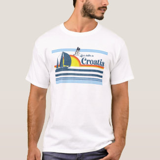 T-shirt Croatie - Beach Retro Les années 70 80S Sailing Bo