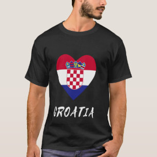 T-shirt Croatie Coeur Hrvatska Drapeau Fierté Racines Fier