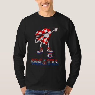 T-shirt Croatie Dabbing Heart Drapeau Croate Hrvatska Socc