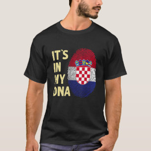 T-shirt Croatie Dans Mon Adn Drapeau Croate Équipe Croatie