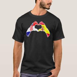 T-shirt Croatie Espagne Drapeau Coeur croate espagnol