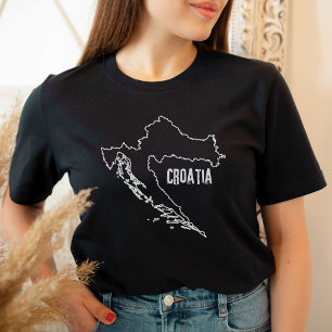 T-shirt Croatie Plan de pays Plan de pays Plan de la ligne
