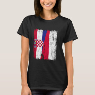 T-shirt Croatie Pologne Demi-drapeau Croate Pologne Ancêtr