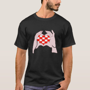 T-shirt Croatie SIGNE MAIN Aimer Coeur Fierté croate Croat