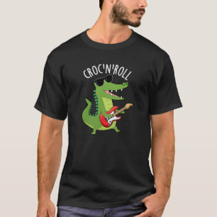T-shirt Croc N Roll Funny Crocodile Pun Dark BG