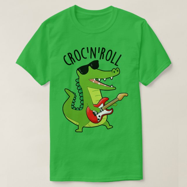 T-shirt Croc N Roll Funny Crocodile Puns 1 (Design devant)