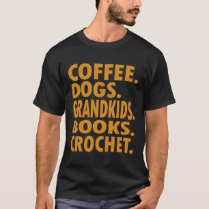T-shirt Crochet Crochet Café Chiens Livres Tricot