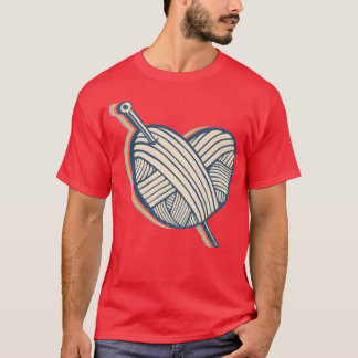 T-shirt Crochet Crocheteur Tricot Coeur Rétro
