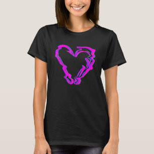 T-shirt Crochet de pêche coeur Vaporwave Chasse Pêcheur Ch