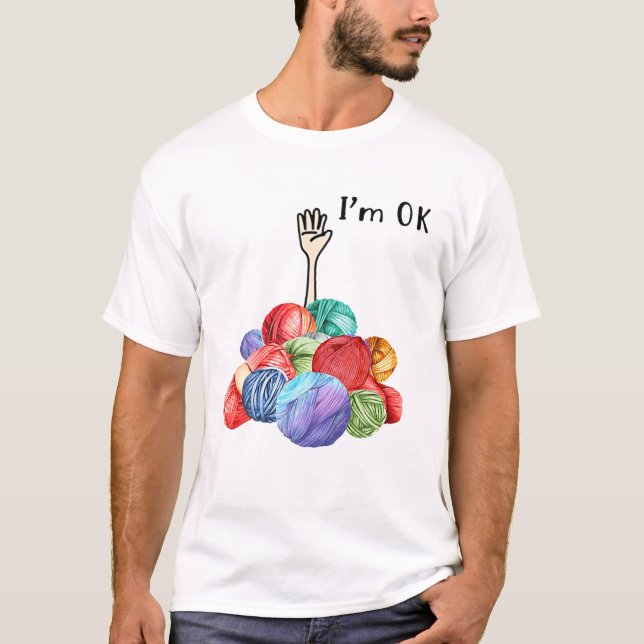 T-shirt Crochet et Tricot, je vais bien (Devant)