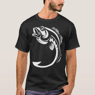 T-shirt Crochet minimal art pêche à la bass amoureux pêche