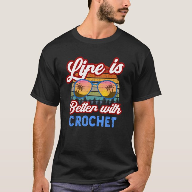 T-shirt Crochet   With Crochet  Saying (Devant)