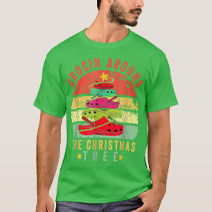 T-shirt Crocine Autour De L'Arbre De Noël Pjs Noël Noël No