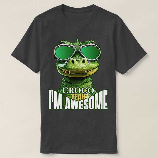 T-shirt Croco Oui Je Suis Super (Design devant)