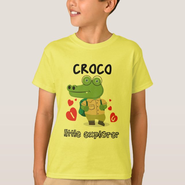 T-shirt Croco petit explorateur - Crocodile (Devant)
