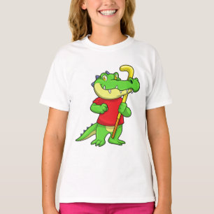 T-shirt Crocodile à Field hockey avec bâton