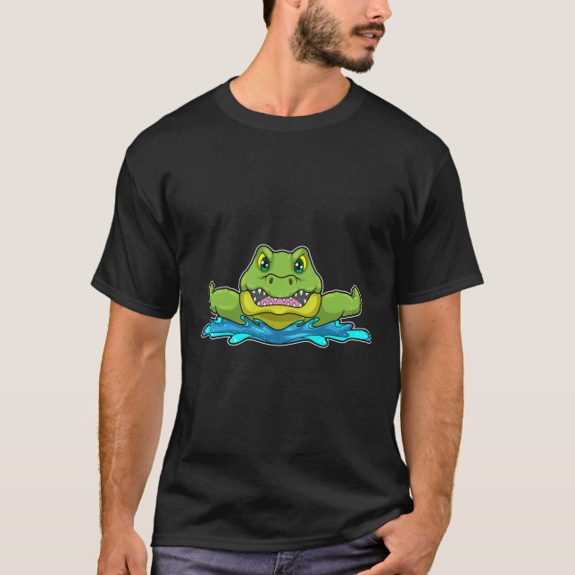 T-shirt Crocodile à nager dans l'eau (Devant)