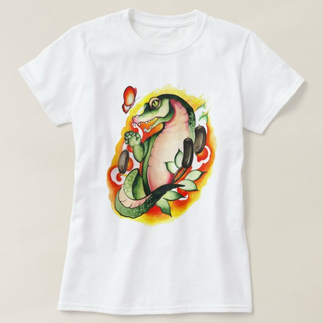 T-shirt Crocodile aquarelle (Design devant)