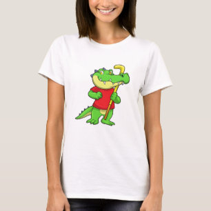 T-shirt Crocodile au hockey sur gazon avec bâton de hockey