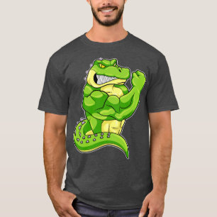 T-shirt Crocodile comme Bodybuilder avec de grands Muscles